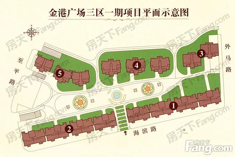 金港广场c区现报价约10000元 主推约180-240平四房户型