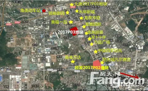 即将在9月12日出让的2017p03地块位位于角美新城中心地带