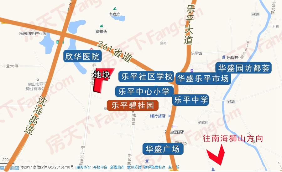 本次出让地块处于三水乐平镇中心繁华地带,其西侧紧邻齐力大道北,北向