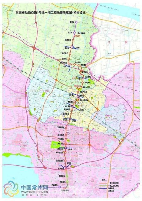 后期,常州地铁1号线,规划中的江阴地铁2号线都会在璜