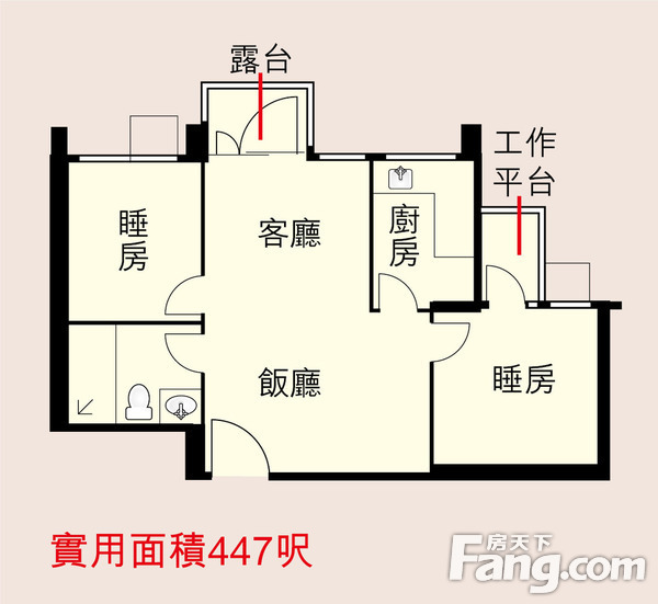 香港房产信息翠岭峰18楼B室示範单位实用面积447呎