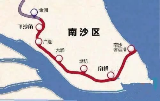 6公里,设飞沙角,广隆,大涌,塘坑,南横,南沙客运港等6座车站,均为地下