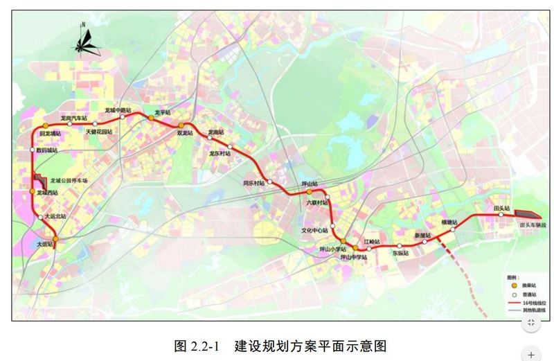 深圳地铁16号线日前曝光坪山一带的选址和生态公示2022年就通车了