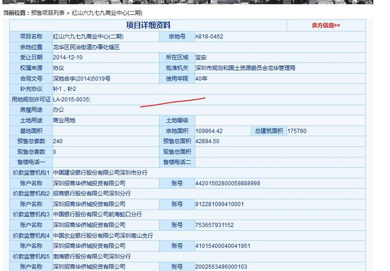 深圳的红山6979在12月近期又砸入二期的备案 240套的办公房源