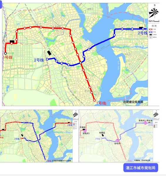 规划提到湛江地铁1号线,将有19个站点,从湛江西到原点广场,经过西城