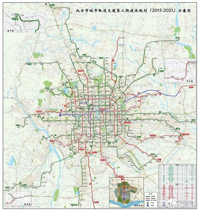 2021年北京地铁线路将更加密集（规划图）