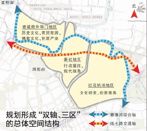 秦淮区规划昨公示 大明路和红花片区建筑不限高