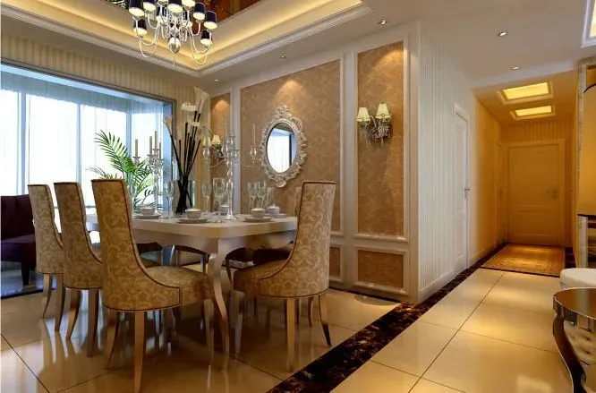 140平暖色系三居 欧式风格装修效果图欣赏-家