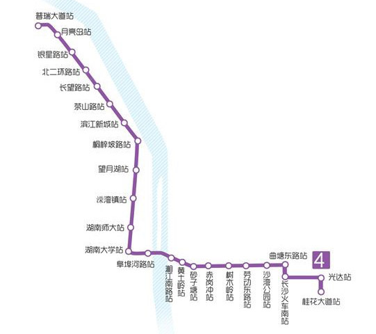长沙地铁4号线线路图