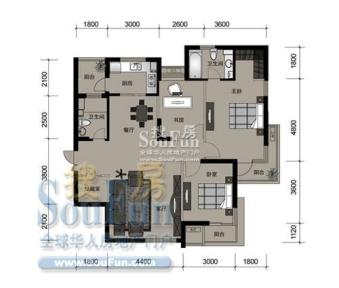 西城年华户型图3室 户型图 3室2厅2卫1厨