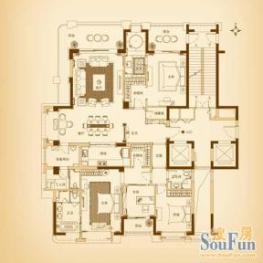 彩虹豪庭户型图b户型 4室2厅3卫1厨