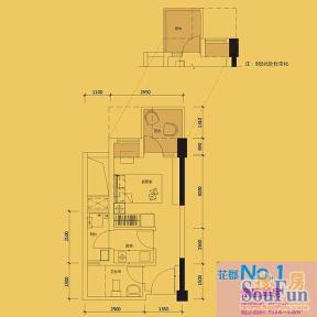 花样年花郡家园户型图亲密单房 1室1卫1厨