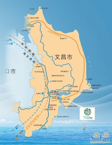 汇景湾交通图文昌地图