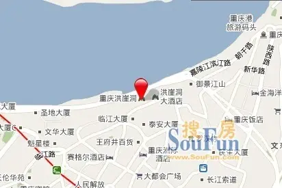 洪崖洞地处渝中区解放碑核心商圈500m半径辐射范围内,位于重庆市