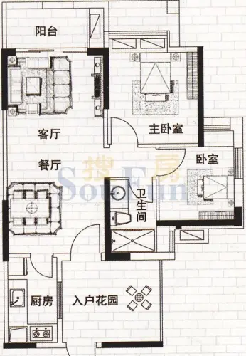东湖映月别墅图六户型盖五套地亩图片