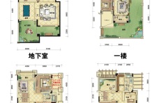 保利东湾国际户型图联排别墅a-1a户型比华彼岸 5室2厅3卫1厨