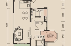 洛森堡新殿二期户型图二期20栋标准层b3户型(售罄) 2室1厅1卫1厨