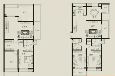 翰林府第户型图户型图3室3厅2卫 3室3厅2卫1厨