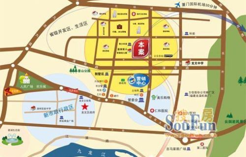 紧邻西干道,衔接漳华路,北至横六路及规划中的环城北路