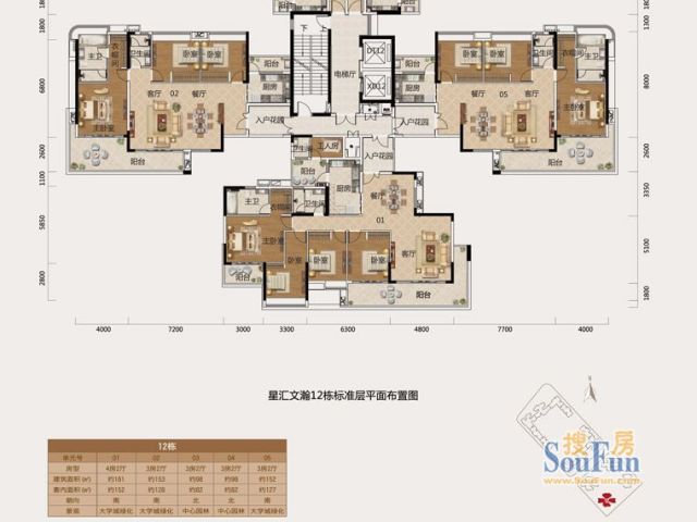 越秀星汇文瀚户型图-广州手机搜房网