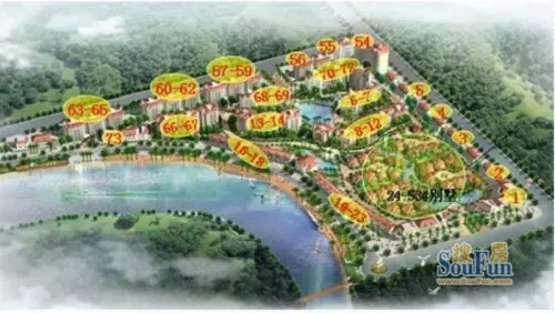 富盈山水华府总建筑面积约20万平米,主要以独立别墅,景观洋房,高层