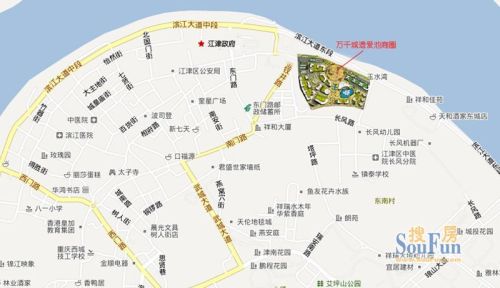 江津遗爱池商圈交通图区位图