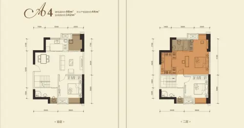 保利百合花园户型图一期a44室2厅3卫1厨