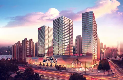 银川西夏万达广场效果图大商业半鸟瞰日景