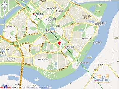 广州大学城南区,它的南侧紧邻外环路图片
