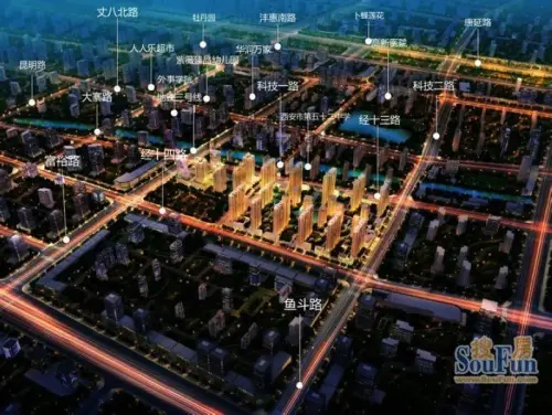 东方米兰国际城效果图规划夜景效果图