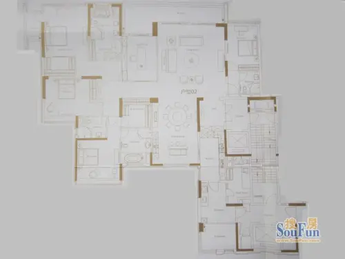 保利天悦户型图2-5栋02户型6室2厅5卫1厨