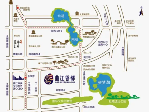 天地源·曲江香都交通图区位图