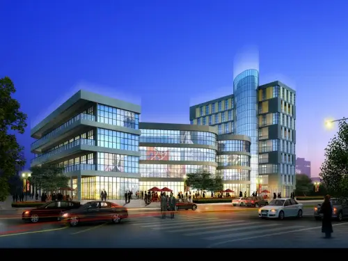 公园置尚效果图项目商业夜景图 高清图片