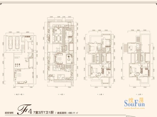 墅城户型图别墅f4