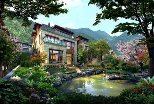 亚隆畔山山地位于社区稀缺的鄞江镇,项目为秀美的纯别墅风景项目塂南别墅图片