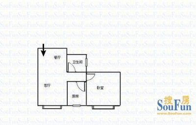 书香美舍 1室 户型图