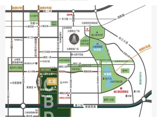 曲江银座交通图区位图