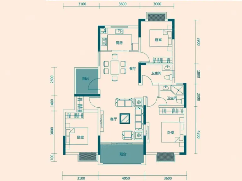 61㎡_东津世纪城户型图-襄阳搜房网