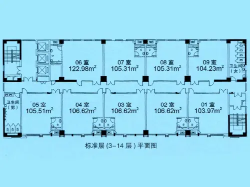 华兴瑞都国际户型图三期29号楼3至14层平面户型暂无资料