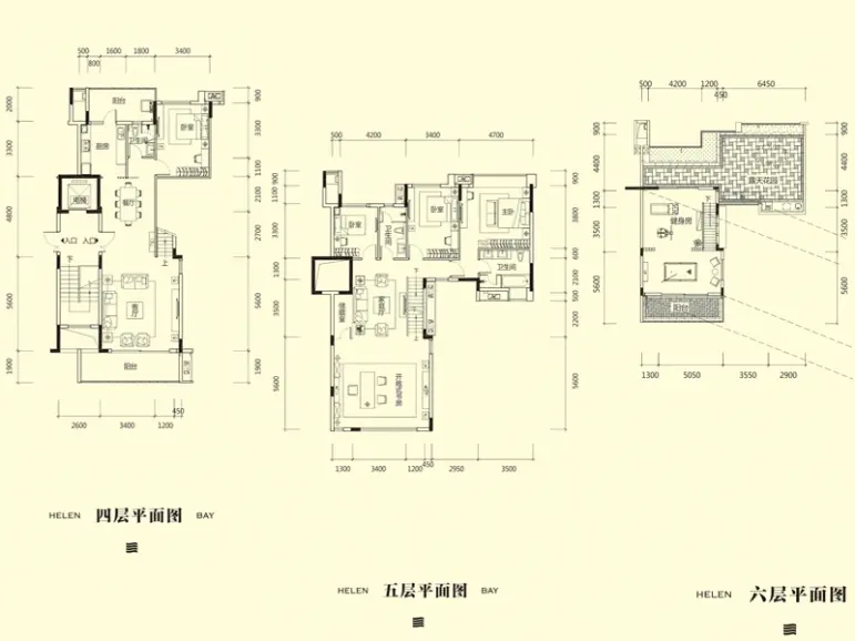 海伦湾d1户型5室1厅3卫1厨 177.00㎡