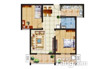 富康花园户型图2室2厅 户型图 2室2厅