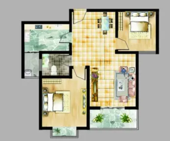 明珠花园户型图2室2厅 户型图 2室2厅