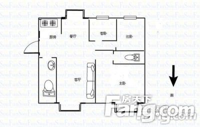 紫辰路滨河花园户型图滨河花园 3室 户型图 3室2厅1卫1厨