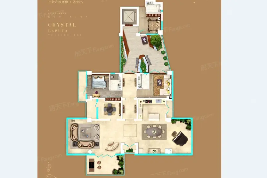 00㎡_麓湖生态城麒麟荟户型图-成都搜房网