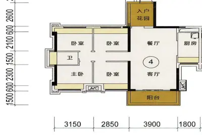 长信·御景峰四居户型图