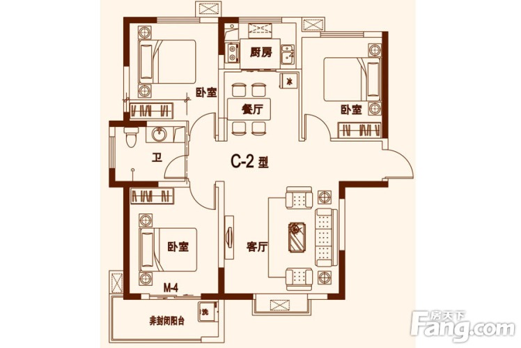 00㎡_中弘名都城二期户型图-焦作搜房网