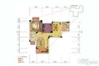 香江湖屿城户型图mini洋房4楼一室两厅户型