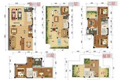 保利茵梦湖一期一期别院户型图1 5室5厅5卫1厨
