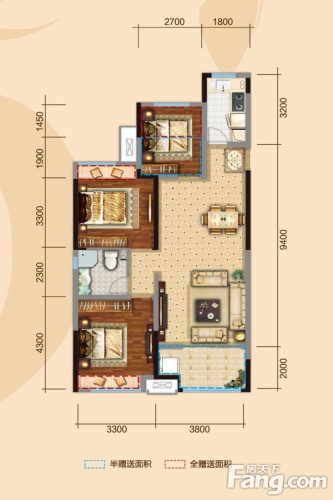 瑶海万达广场在售住宅万达华府12#楼,97-128㎡户型,均价8600元/平米