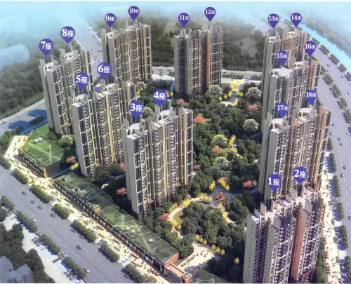 美的翰城效果图项目楼栋分布效果图
